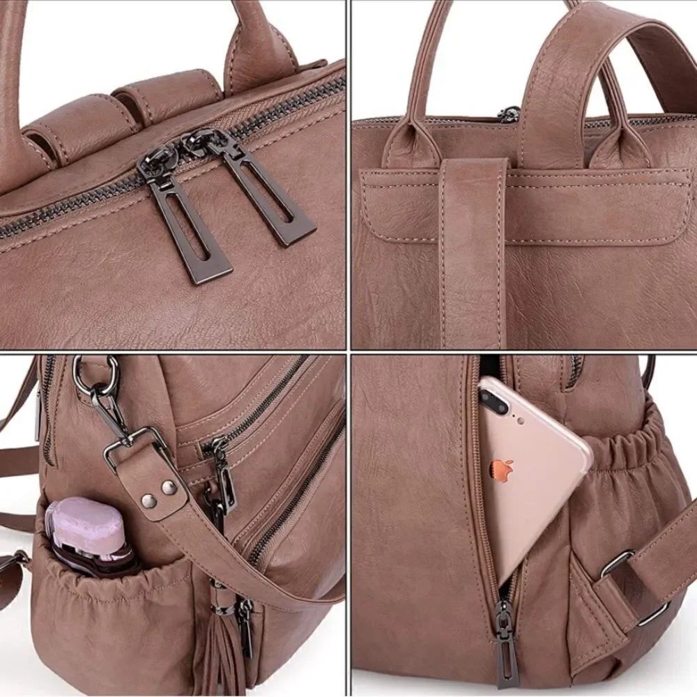 Brown Leather Backpack - Picture 5 of 6